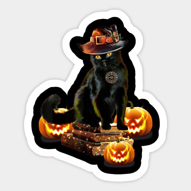 Black Cat mystery Halloween Sticker by adrinalanmaji